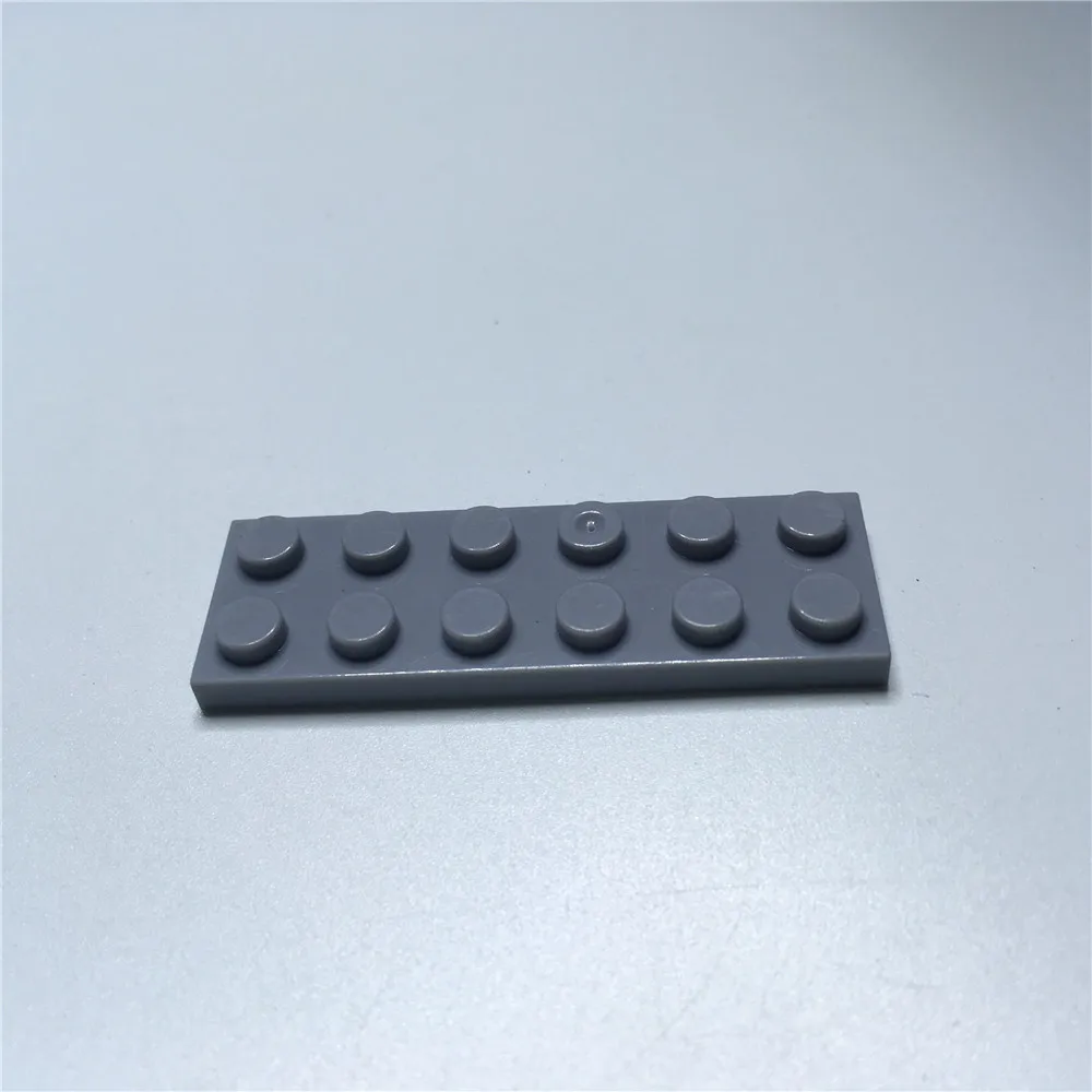 Светло-серый 2X6 низкая пластина Тонкий Чип 100 г/пакет около 55 штук шт diy строительный блок запас аксессуары Игрушка - Цвет: Светло-серый