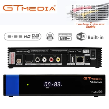 

DVB-S2 Recettore de TV Satellitare Decoder V8 nova Blu Freesat V8 nova FTA Free to Air com Wi-Fi embutido cccam newcam BR