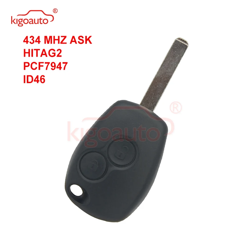 

Kigoauto дистанционный ключ 2 кнопки 434 МГц VA6 blade PCF7947 для Renault Clio Modus Twingo Kangoo