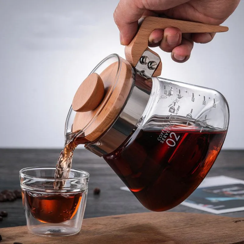 New V60 Pour Over Glass Range Coffee Server�Hand Explosion-proof Made Coffee Maker High Quality Bottle Kitchen Accessories