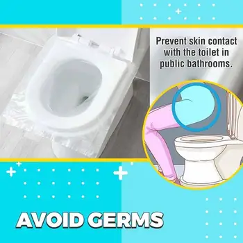 

100 pcs Disposable Toilet Seat Cover Plastic Business Travel waterproof toilet pad Travel Stool Set Prevent Infection