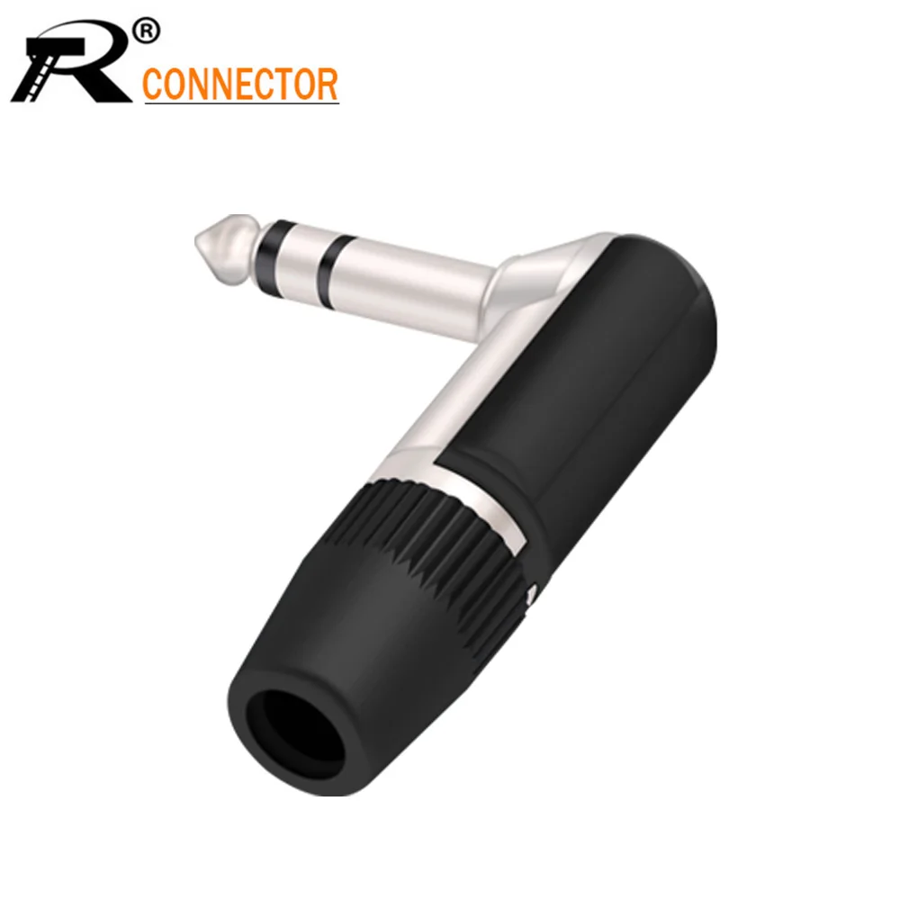 1PC 3PIN 6.35mm Jack Speaker Microphone Plug 3 Pole Mono Male Right Angle Guitar Adapter Connector | Обустройство дома