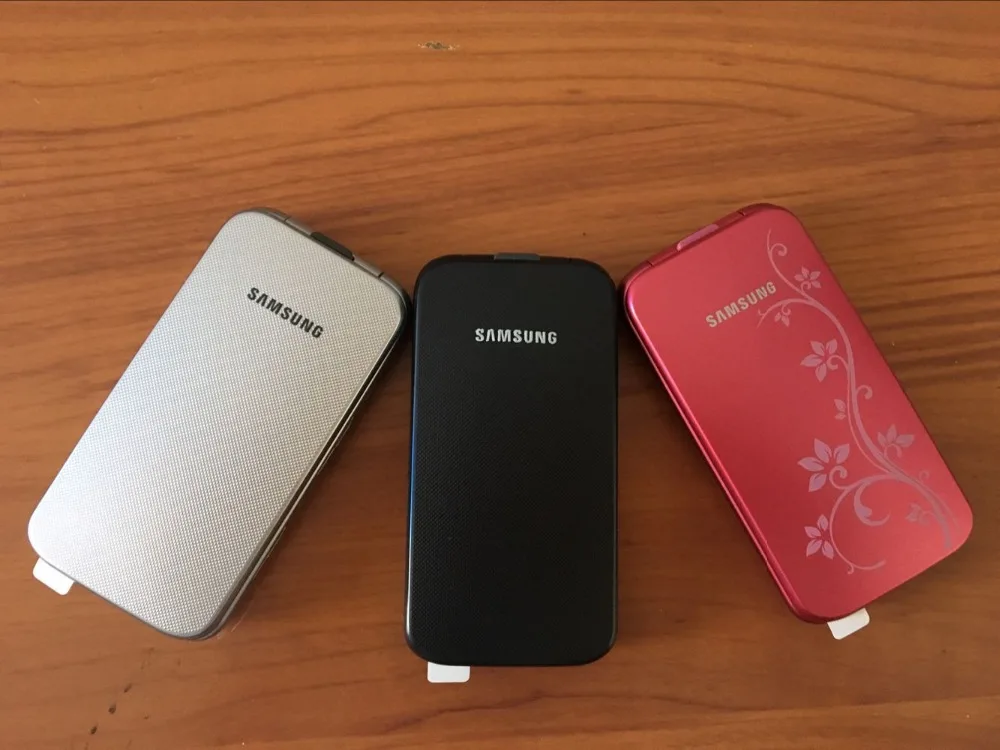 Разблокированный samsung C3520 Флип Мобильный телефон 1.3MP черный/серебристый/розовый цвет 2," Bluetooth Цветочная версия