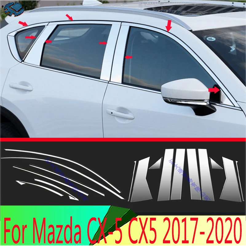 

For Mazda CX-5 CX5 2017 2018 2019 2020 body Styling stick stainless steel window garnish window strip trim