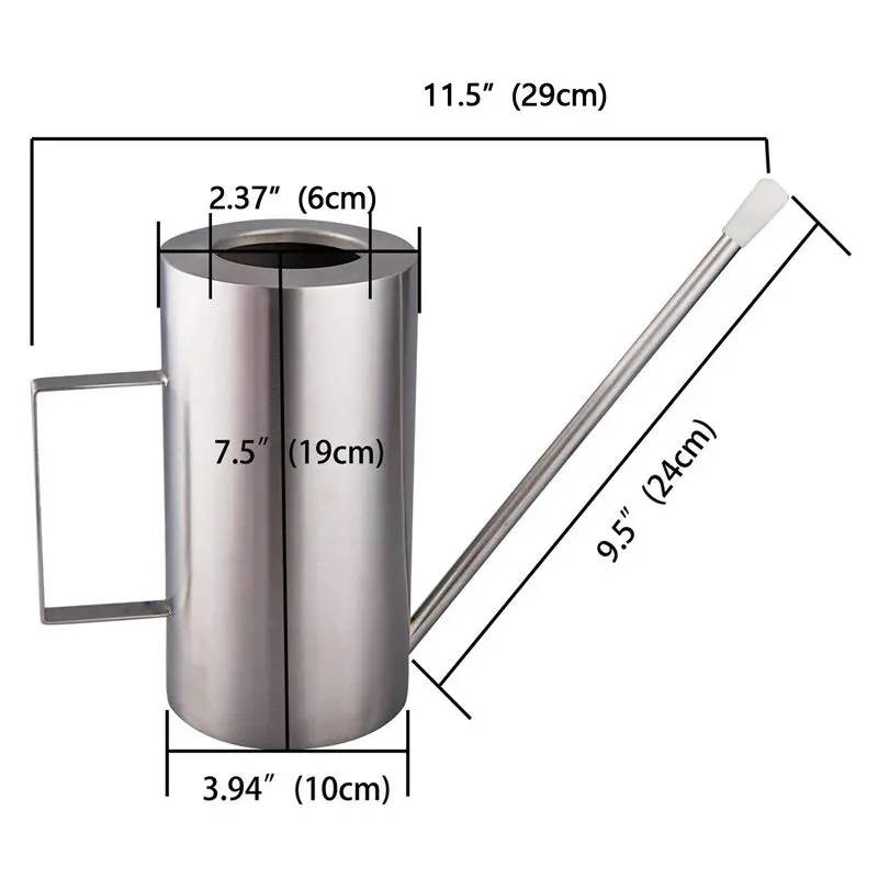 ELEG-1500mL, нержавеющая сталь, лейка, длинный рот, Круглый, спринклинг, горшок для дома, сада, растений, полив, горшки, цилиндрические, современные