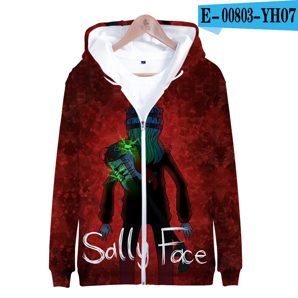Повседневная Толстовка с 3D принтом Sally Face, игровая Толстовка для женщин, худи на молнии, толстовки с капюшоном, кофта с капюшоном - Цвет: E00803