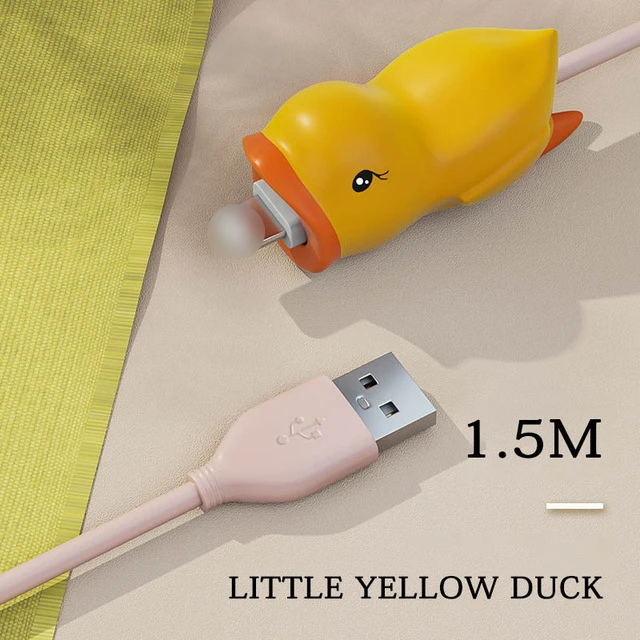 1 м 2 м симпатичная Быстрая зарядка данных USB зарядное устройство зарядный кабель защита от утечки без узла для iPhone 6S 6 s 7 8 Plus Xs Max XR X - Цвет: Little Yello DUck