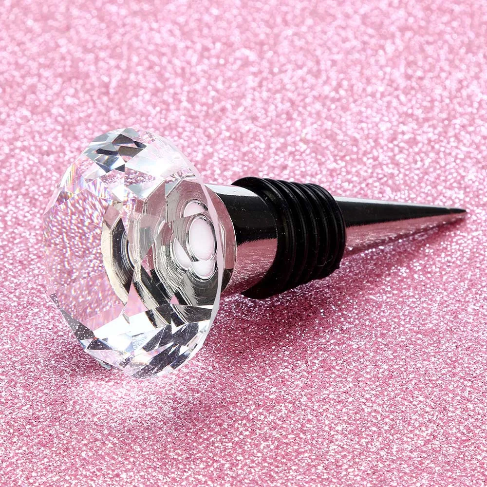 

40mm Diamond Crystal Stainless Steel Champagne Stopper Sparkling Wine Bottle Plug Sealer Convenient Wine Stoppers Bar Tools