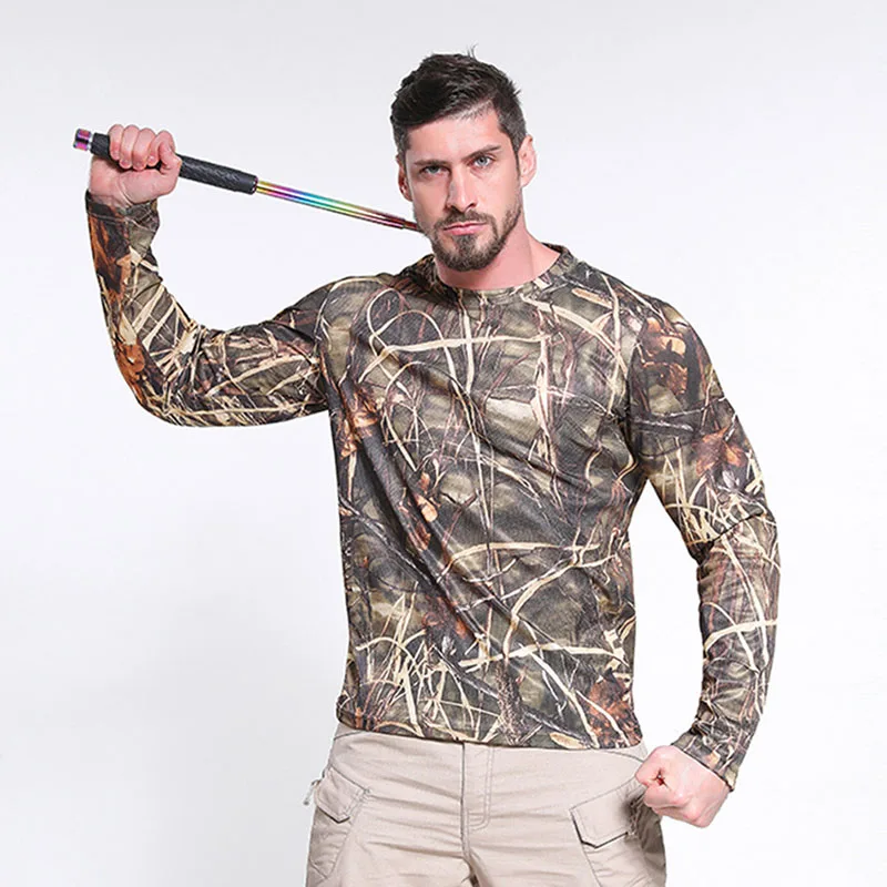 

Outdoor Camping Polyster Army Hiking Tshirt Mens Hunting Shirts Army Tactical Tactical Outdoor Gear Striped Shirt Camouflage