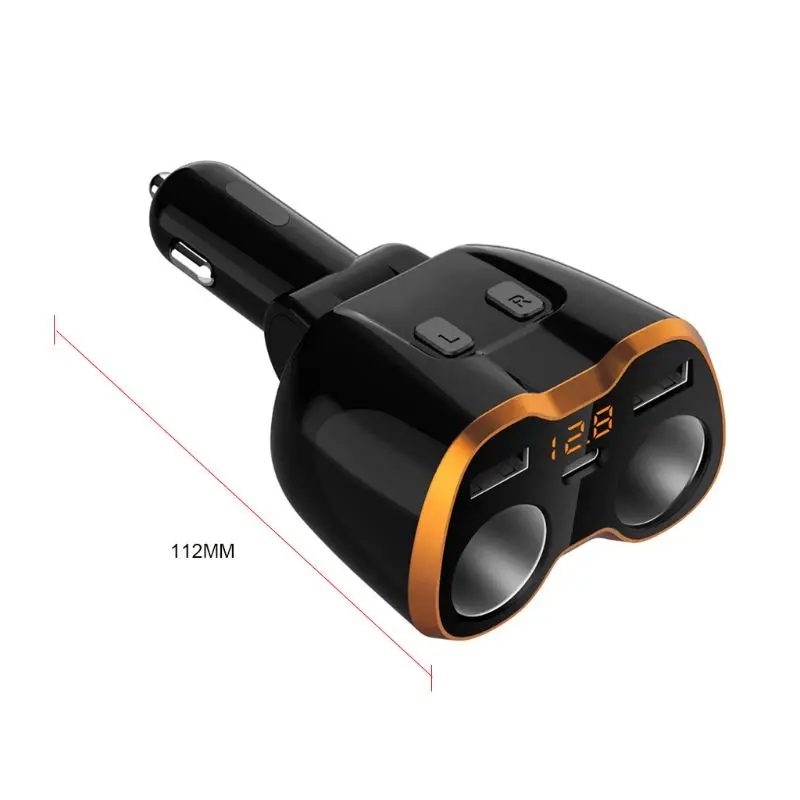 USB Автомобильное зарядное устройство прикуриватель сплиттер адаптер 2 гнезда Тип C 4.8A Мульти Розетка
