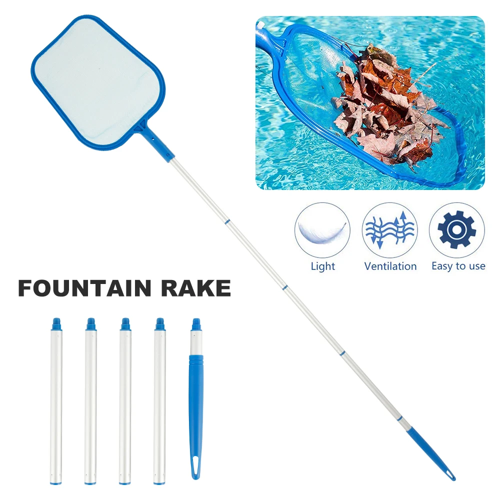 

Swimming Pool Skimmer Cleaner Leaf Rake Mesh Skimmer with Telescopic Pole Cleaning Tool Leaf Bag Cleaning Equipment Accessories