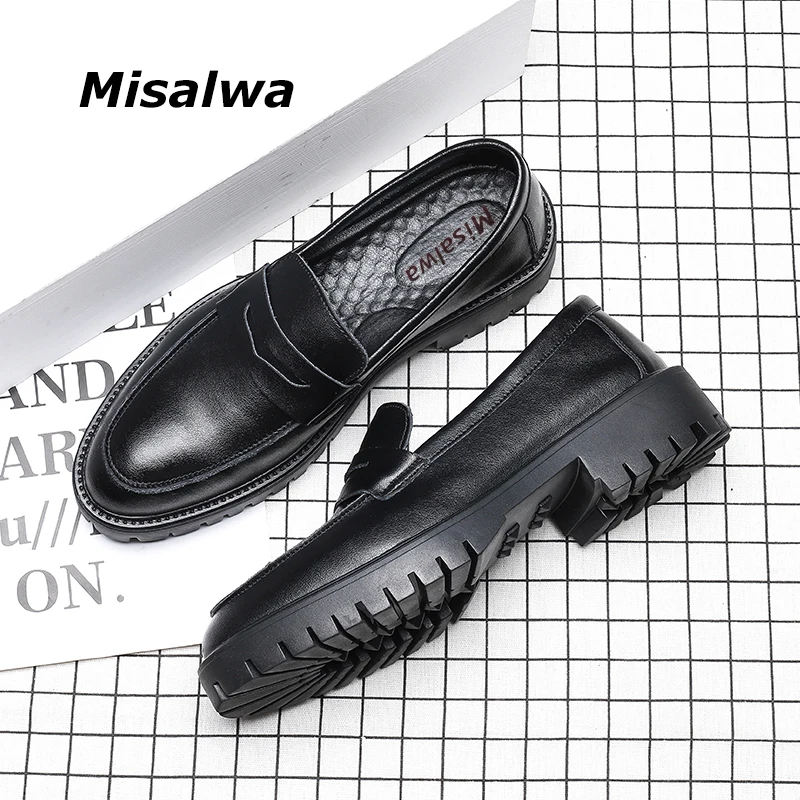 Туфли Misalwa мужские на платформе повседневные оксфорды толстая подошва лоферы из