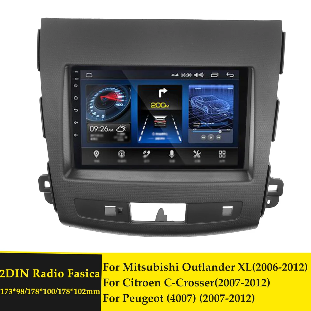 Автомагнитола 2 Din Fascia Для Mitsubishi Outlander XL Citroen C-Crosser Peugeot 4007 стерео панель для