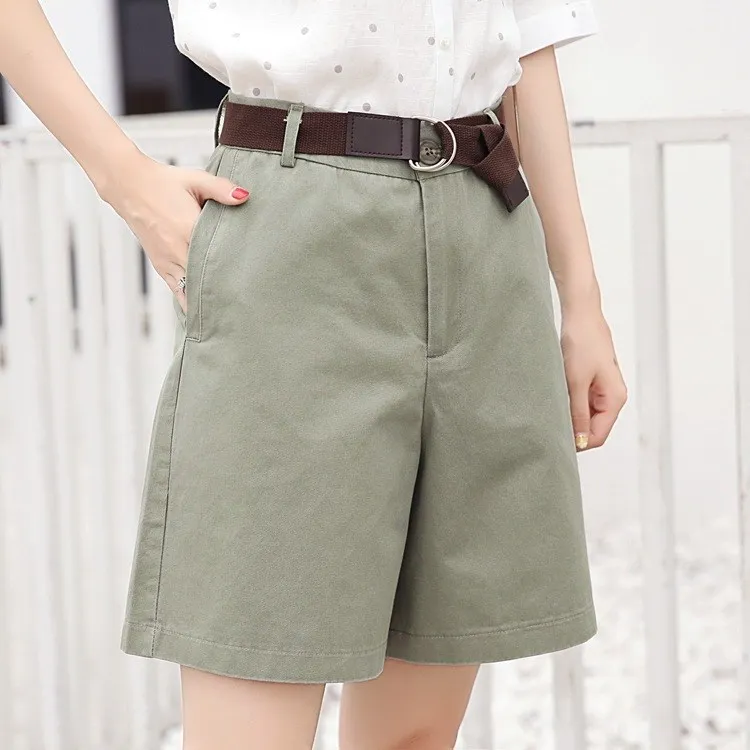 Tide Vogue Pop Tide модные красивые однотонные повседневные женские шорты с карманами и высокой талией Летние шикарные повседневные шорты с ремнем на молнии