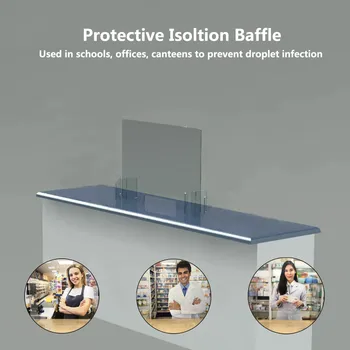 

Completely transparent Antispray Plastic Divider Protection Barrier Counter Desk transparent anti-spray isolation baffle#35