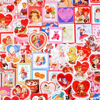 

6kinds Showa style sweetheart series stickers DIY scrapbooking base collage mobile phone computer diary decoration stickers