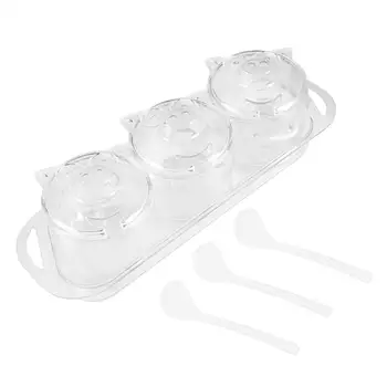 

3pcs Seasoning Container Reusale Durable Practical Lightweight Acrylic Seasoning Container Box for Family Friends Co-worker