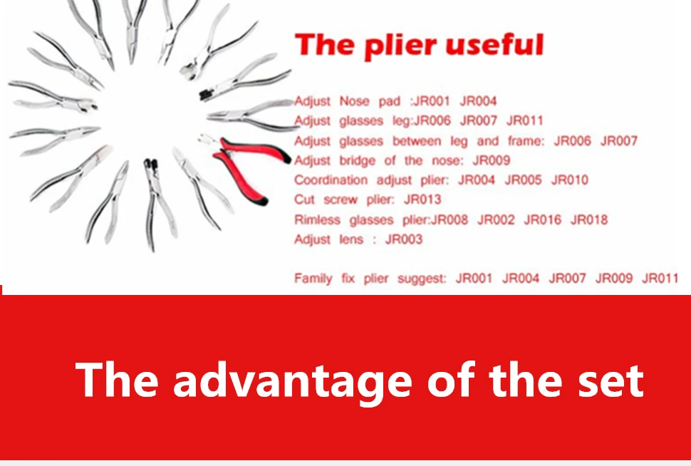 Плоскогубцы для очков, Набор очков, набор инструментов для фиксации, 7 плоскогубцев, 6 отверток, инструмент для ремонта очков, регулировка носоупоров, оправа для ног