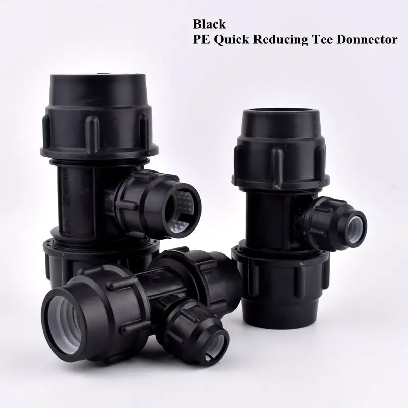 

1PC 20-40MM PE Reducing Tee Connector Agriculture Watering Irrigation System Hard Pipe Joint Garden Water Tube Three-Way Joint