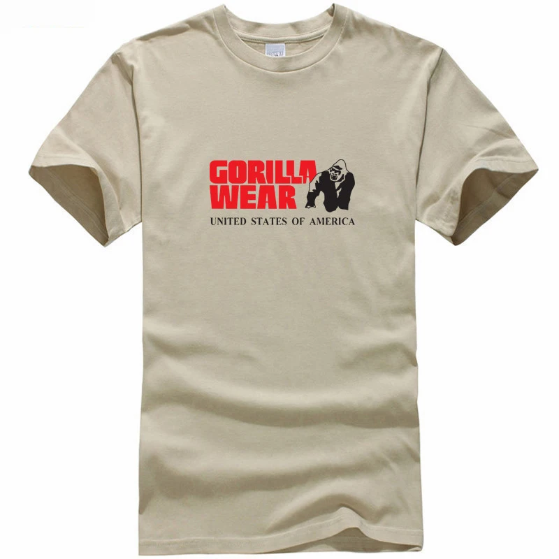 

2018 New Summer Men T-shirts Casual Clothing Printed Tops Gorilla Wear Short Sleeves Straight T Shirt Mens High Quality Cotton