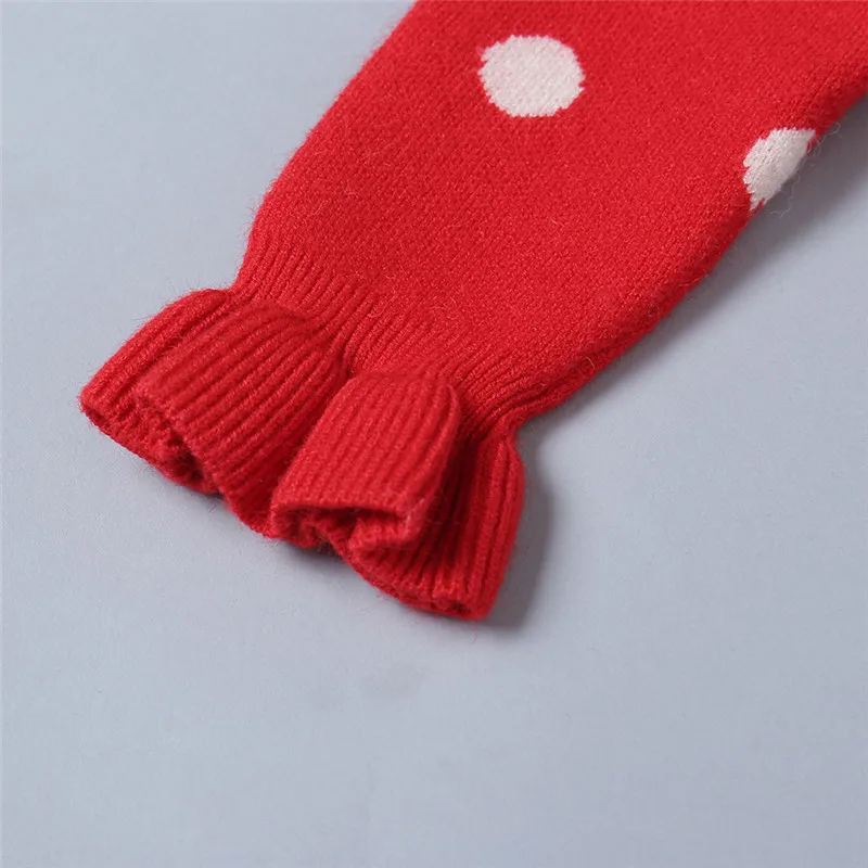 Рождественские свитера, зимняя одежда для маленьких девочек, свитер в горошек, детский пуловер, детская верхняя одежда