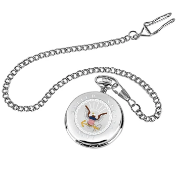

United States Marine Corps Black/Silver/Gold Quartz Pocket Watch FOB Chain Support Customization Dropshipping Reloj De Bolsillo