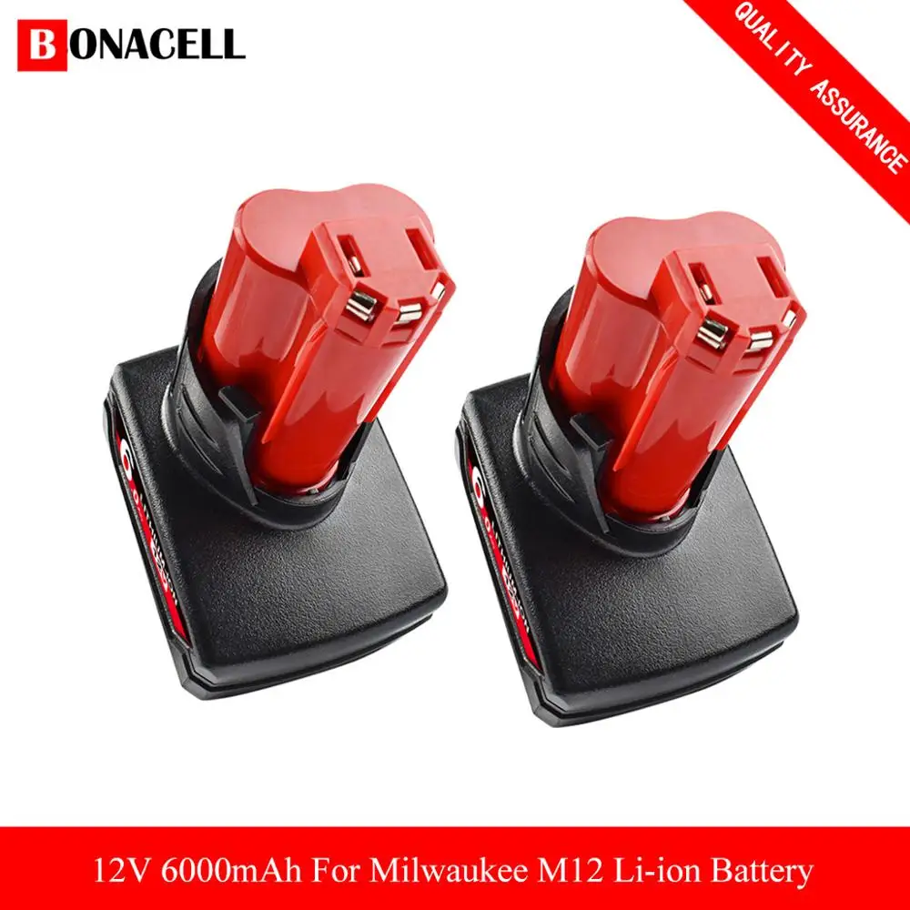 6.0Ah 12V Электроинструмент литий ионный аккумулятор для Milwaukee M12 C12 XC 48 11 2440 2402 2411 2401