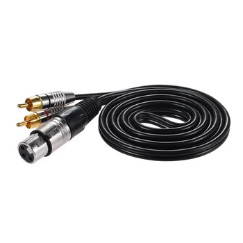 

3 Meters Long 1 XLR Female to 2 RCA Male Plug Stereo Audio Cable Connector Y Splitter Durable Adapter