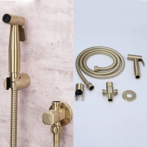 bidet set C Матовый mttuzk золото 304 Нержавеющая сталь Биде кран Набор гигиенический душ для унитаза пистолет держатель шланга wc портативное сопло очиститель пистолет - Цвет: bidet set C