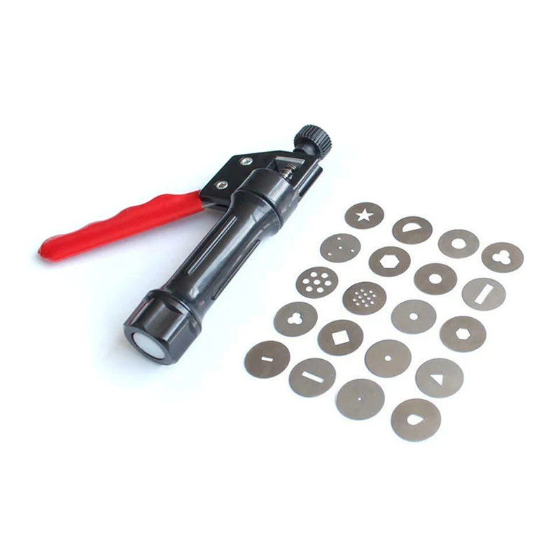 

Clay Extruder Hand-held Soft Clay Mud Squeezer with 20 Different Nozzles Biscuit Cake Decorating SNO88