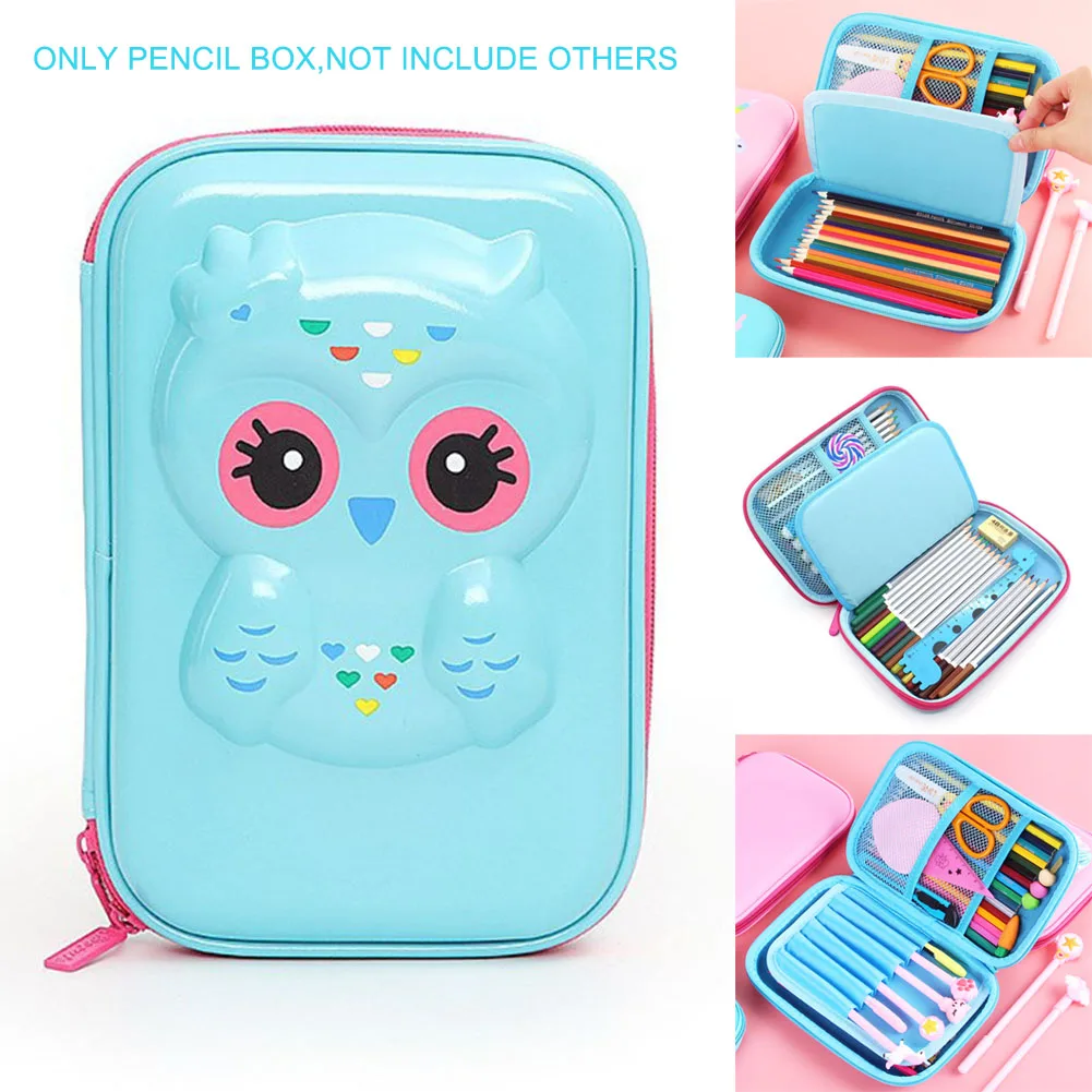 

EVA Animal Owl Design Pencil Case Stationery Cartoon Large Capacity Pencil Case