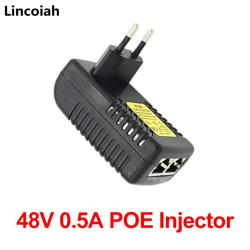 48V 0.5A Cctv Di Sicurezza Di Sorveglianza Di Alimentazione Poe 24W Poe Spina Di Parete Poe Injector Adattatore Ethernet Ip Della Macchina Fotografica