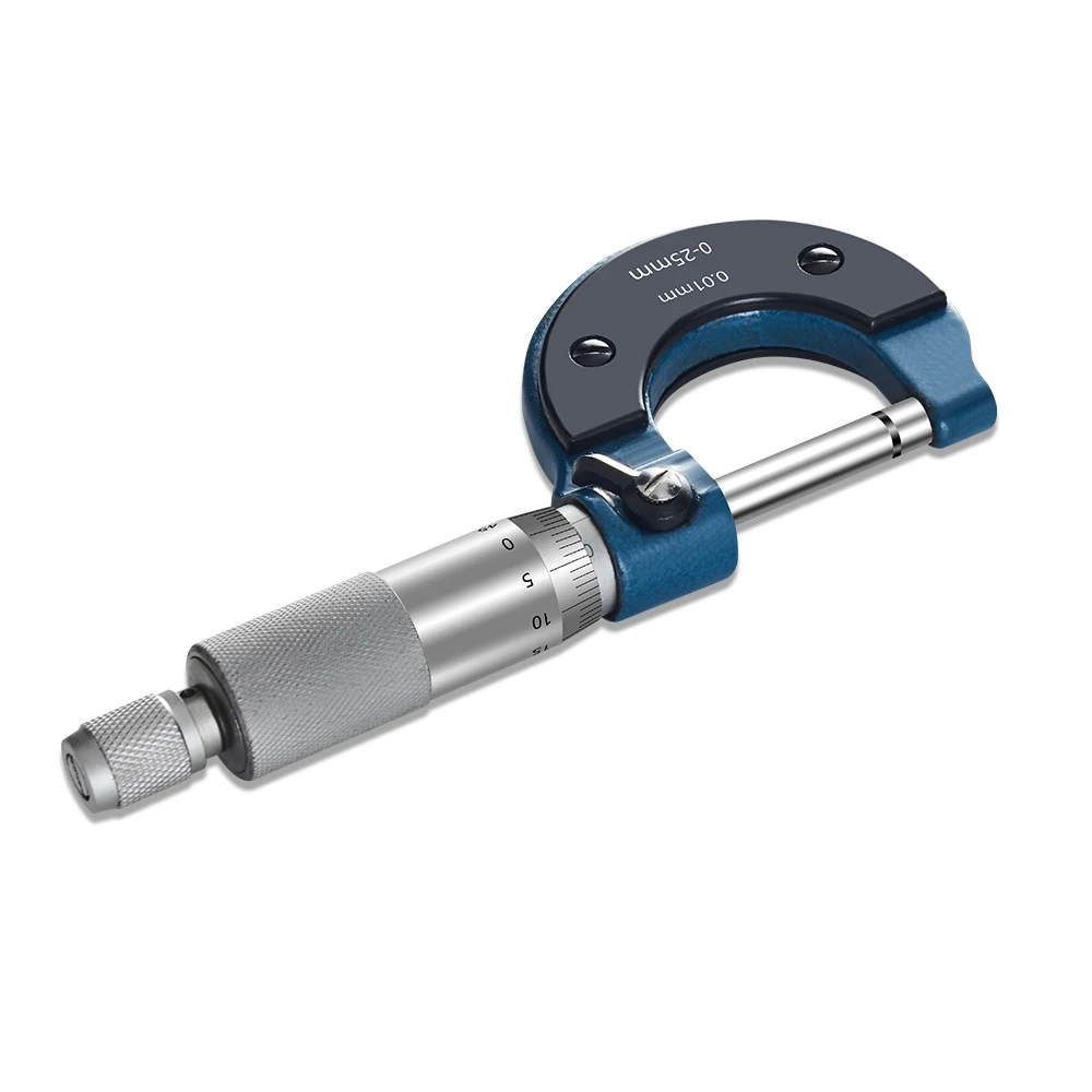 

High Precision Stainless Steel Micrometer Measuring Range 0-25MM Resolution 0.01MM High Strength Metal Measuring Instrument