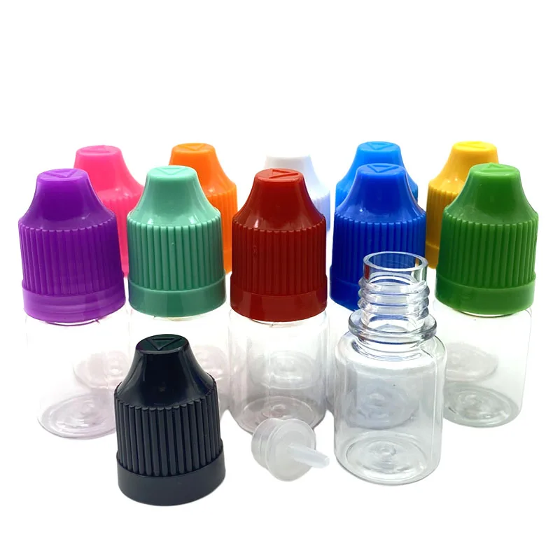 

300pcs 5ml Empty Container Plastic Eye Dropper Bottles With Childproof Cap Tip For Liquid Needle Vial