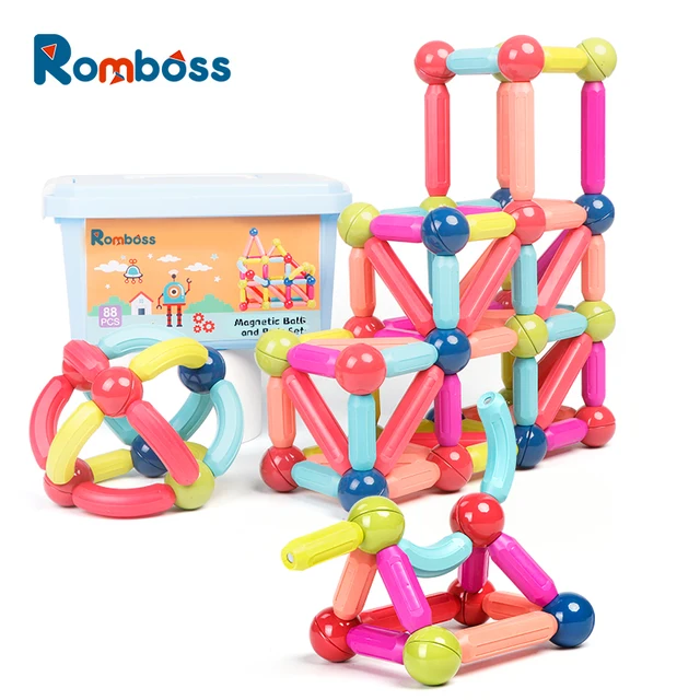 Children’s Early Learning Toys Large Size Magnetic Stick & Magnetic Ball DIY Building Block Toys XMAS New Year Gifts 2