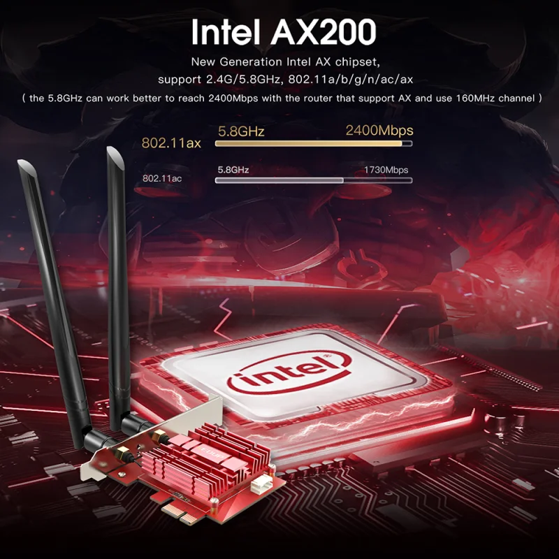 Wi-fi sem Fio Edup Wifi Pcie Adaptador Bluetooth 5.1 Intel Ax200 Banda Dupla 2.4g - 5ghz Pci Express 802.11ax Wi-fi Cartão 2974mbps 6 - Imagem 5