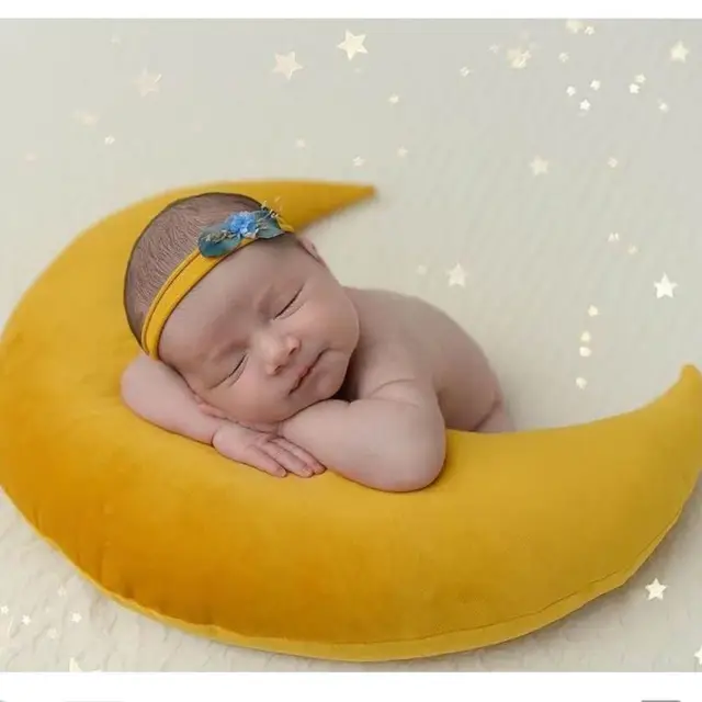 Sombrero de bebé para posar granos, Luna, almohada, estrellas, conjunto, accesorios de fotografía recién nacido, sesión de fotos, accesorios 3