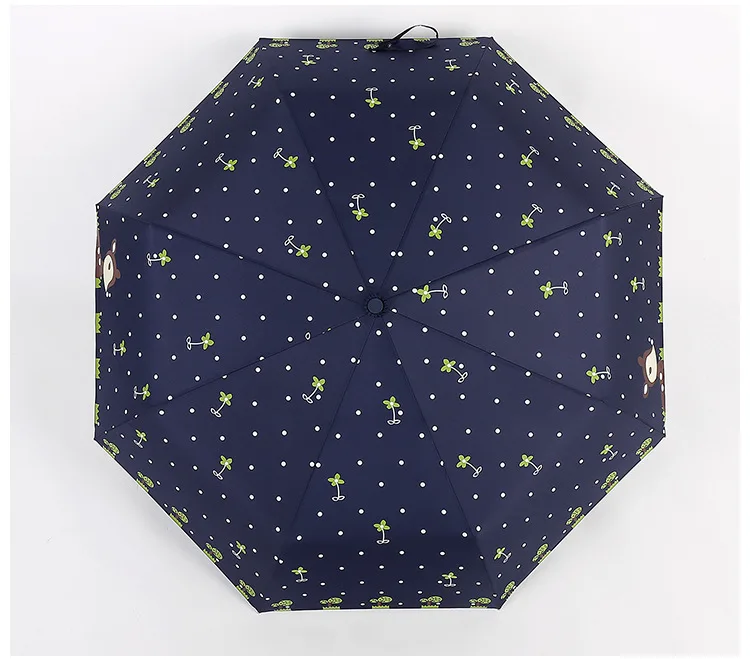 Customizable-Creative Women's Fully Automatic Rain Or Shine Three-fold Umbrella Deer Umbrella Folding Sun-resistant Ultraviolet