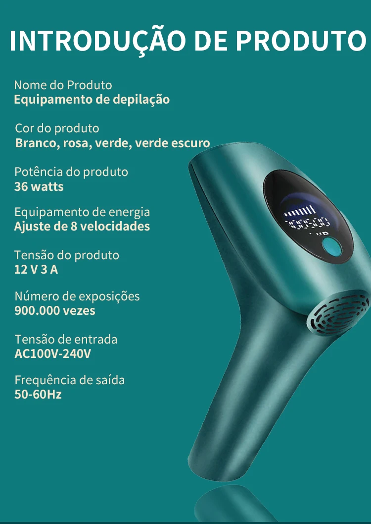 Novo permanente 990000 flashes depilador a laser