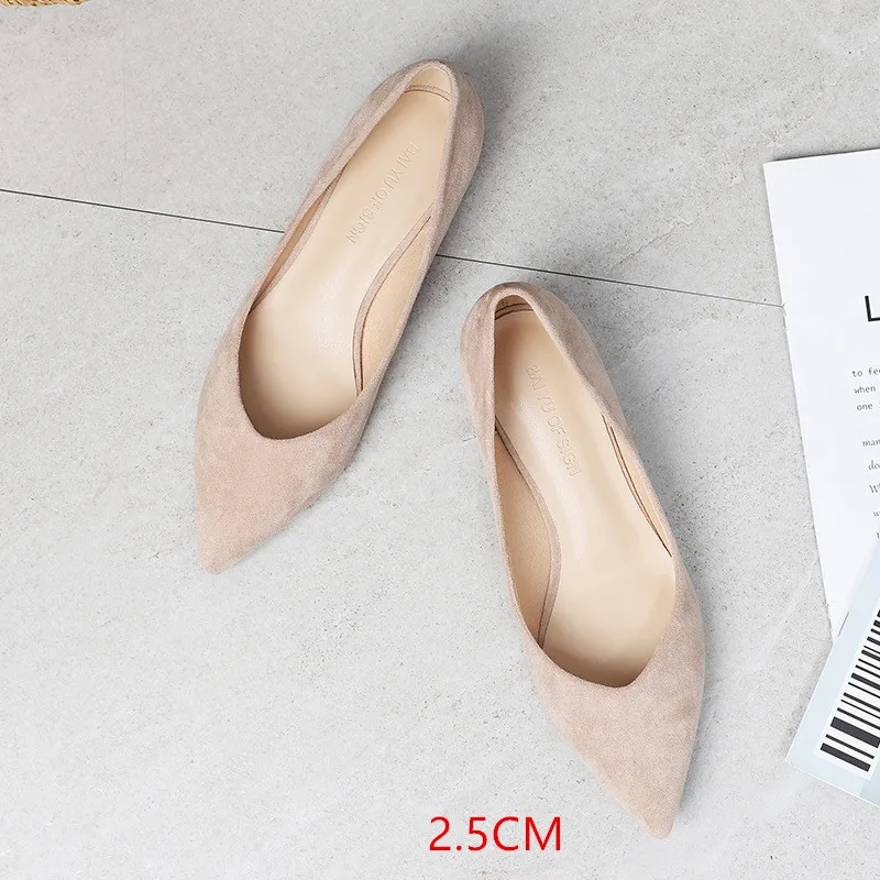 333-1 beige2.5cm Обувь; женские туфли из искусственной замши без застежки на высоком квадратном каблуке с острым носком; однотонные офисные женские туфли на каблуке; женские деловые вечерние туфли-лодочки; сандалии - Цвет: 333-1 beige2.5cm