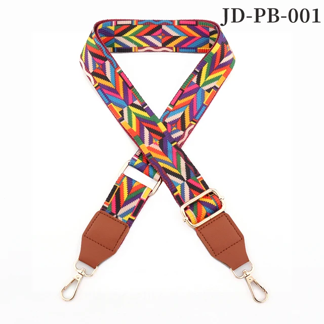 Bag Parts Accessories Shoulder Strap  for Handbags Adjustable Bag strap leather Belt Wide Rainbow  Purse Strap for Bag Replaceme JD-PB-001-Brown