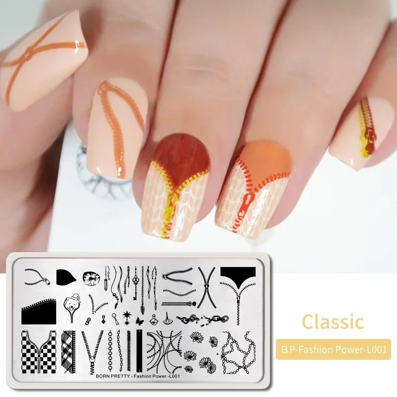 BORN PRETTY ногтей штамповки пластины геометрический узор ногтей трафареты изображений штамп шаблоны для штамповки лака ногтей Маникюр - Цвет: Fashion-L001