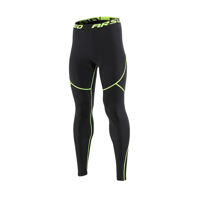 U81 black green ARSUXEO мужские зимние Термо Колготки для бега теплые флисовые компрессионные тренировочные штаны для велоспорта базовые слои спортивные брюки U81 - Цвет: U81 black green