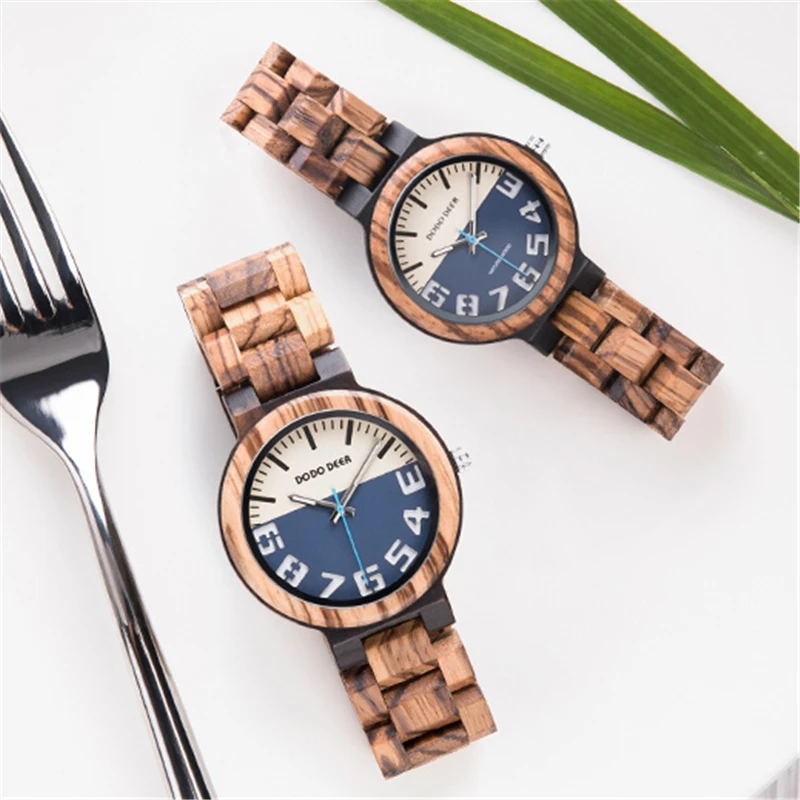 

2019 New Fashion Custom Couple Wood Watch DODO DEER Brand Custom Carved Watch Luxury Watch Color Optional C11