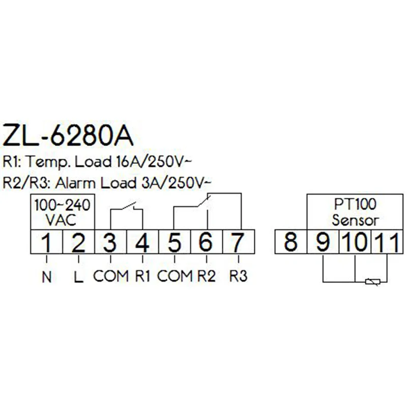 HLZS-Zl-6280A, 400C, 16A, Pt100, регулятор температуры, Pt100 термостат, цифровой термостат высокой температуры
