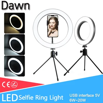 

LED Selfie Stick Ring Light 10inch USB 5V Dimmable LED Ring Lamp Photo Video Camera Phone ring light For Live YouTube Fill Light