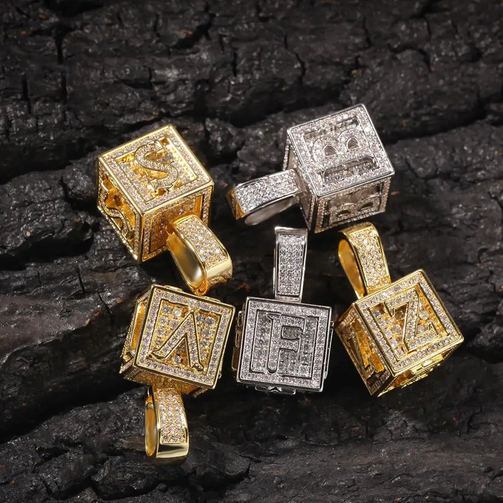 Новое открытое квадратное ожерелье с надписью Iced Out кубическим цирконием мужские