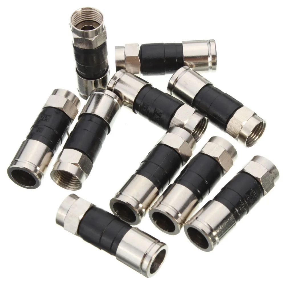 2 PCS RG6 F Type Compression Snap Seal Plug Connector For Sky Satellite Virgin Cable Top Quality afbeelding