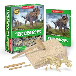 Dinossauro brinquedos escavação de esqueleto fóssil kit figura de ação escavação ciência educacional kit brinquedos para crianças triceratops