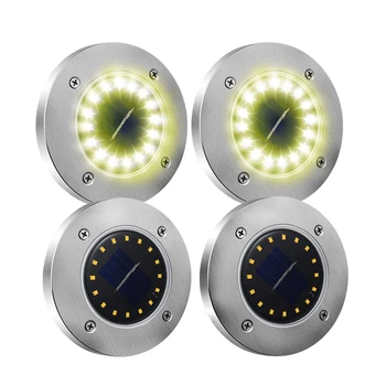 

4 Pack Solar Garden Lights, 16 Led Solar Ground Lights Waterproof Patio Light Underground Sensing Landscape Lights With Dark Sen